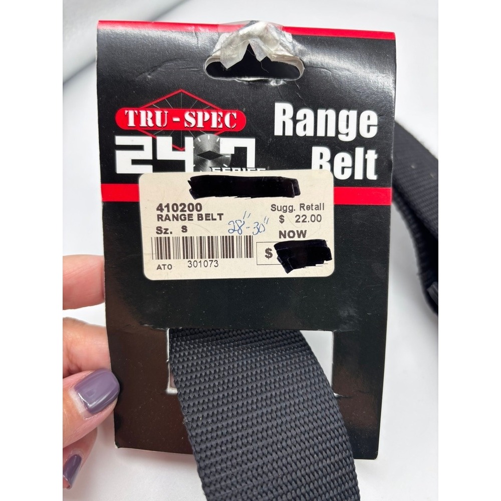 TRU-SPEC 24-7 Series Range Belt Mens Small Black Tactical Nylon Webbing 410200